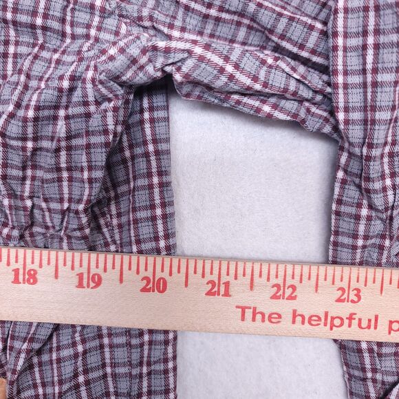 Jos A Bank Tartan Flannel Casual Long Sleeve Button Up Shirt Mens Size L Maroon - Picture 8 of 10